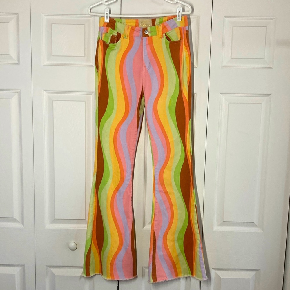 Judith March Multi-Color Flared Leg Jeans